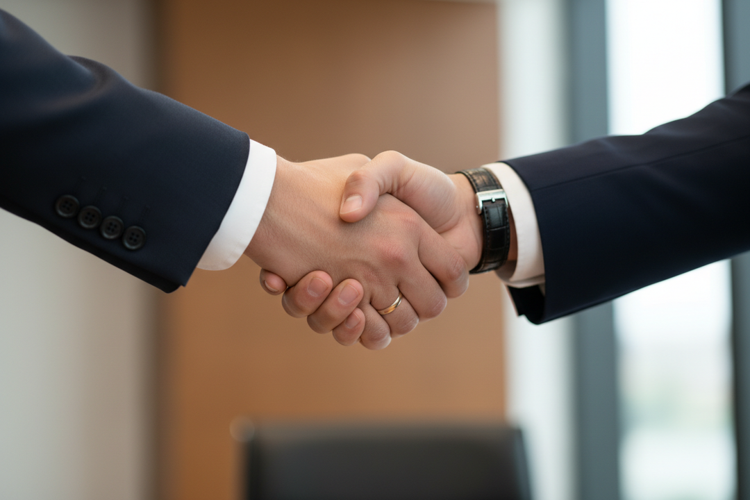 zwei Peronen schütteln sich die Hände