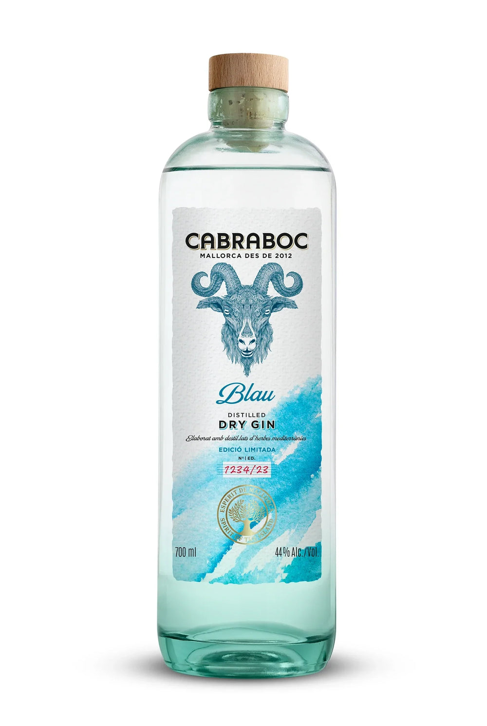 Cabraboc Dry Gin Blau Flasche Freisteller